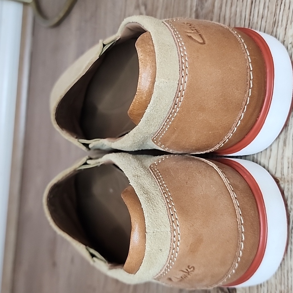 Clarks Mens Bratton Step Dark Sand Suede Leather Loafer Shoes - Picture 4 of 8